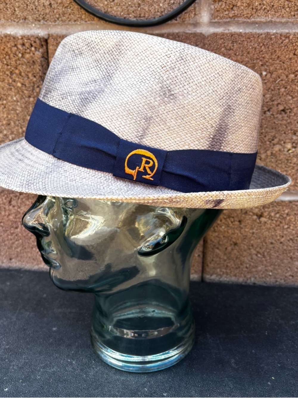 Robert Graham Men’s Panama Straw Hat Hand Woven Contrast Trim Size Large